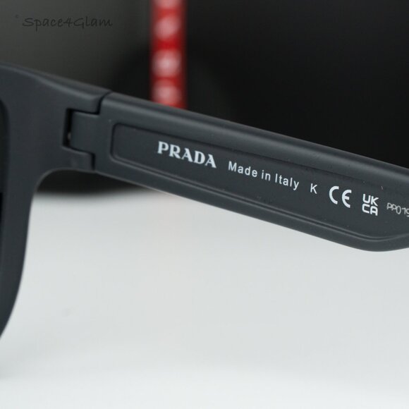 Prada Linea Rossa Women Sunglasses Grey Mirror Black Square PS01US UFK5L0 NEW